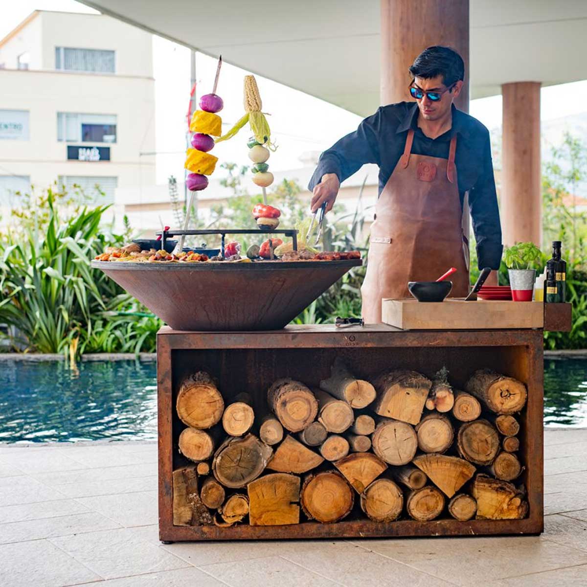 OFYR-Island+ Corten 100 Teak Wood
