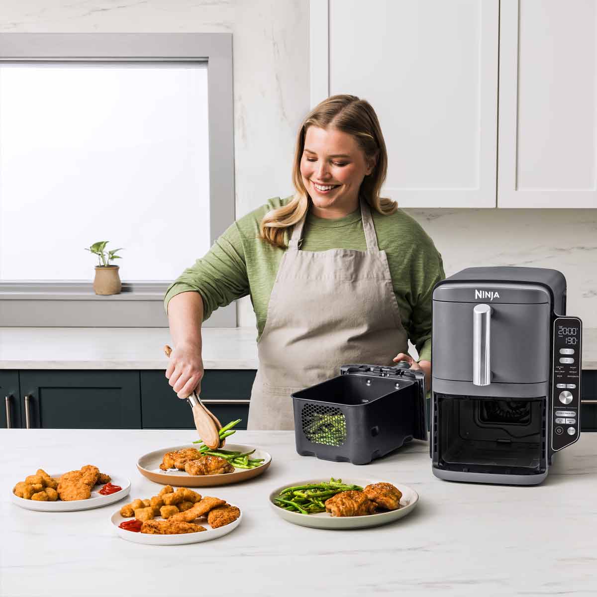 Ninja Double Stack XL 2‑Ebenen Heißluftfritteuse 9,5 Liter in Grau