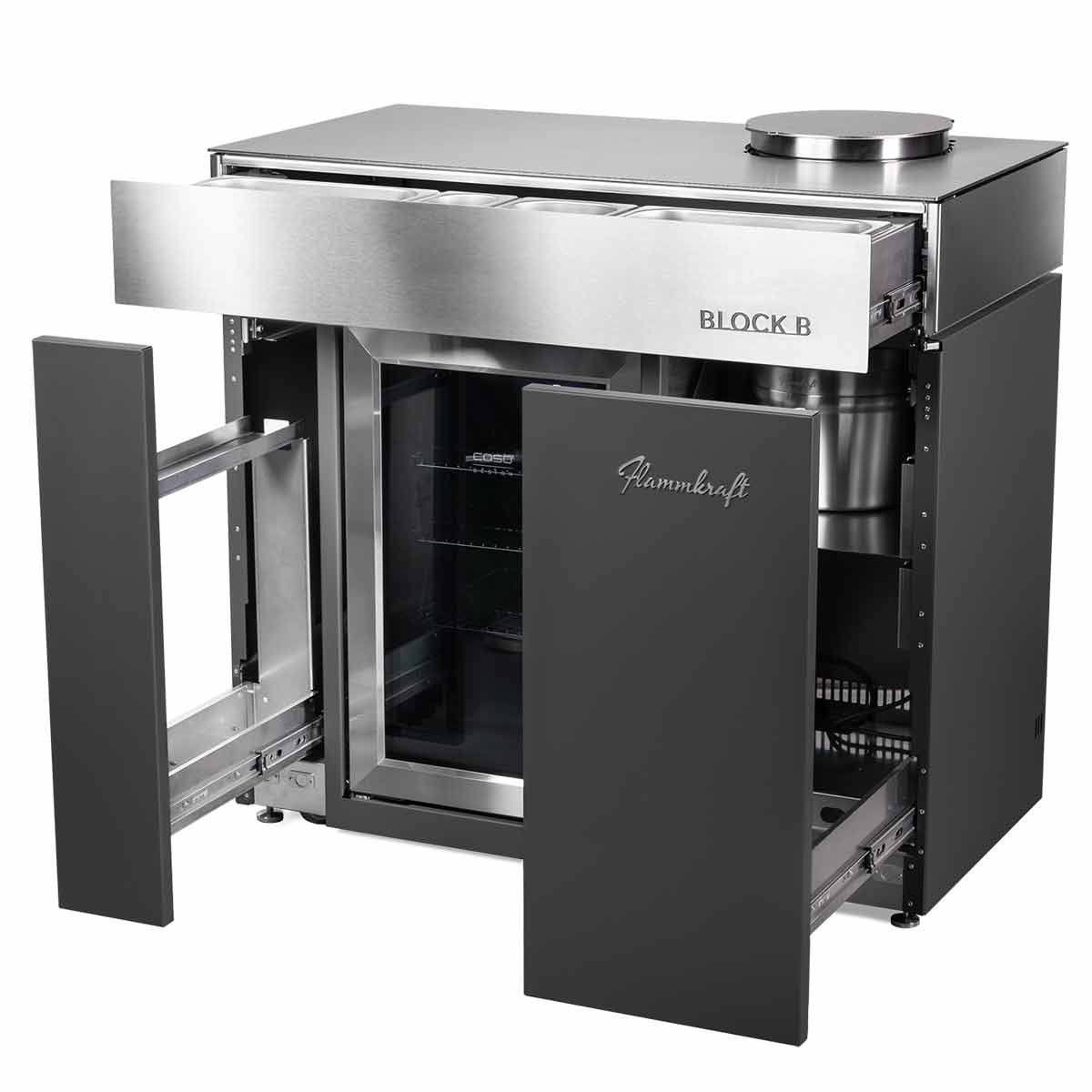 Flammkraft Block B, Flexibles Bar- und Kühlmodul, Frontauszüge