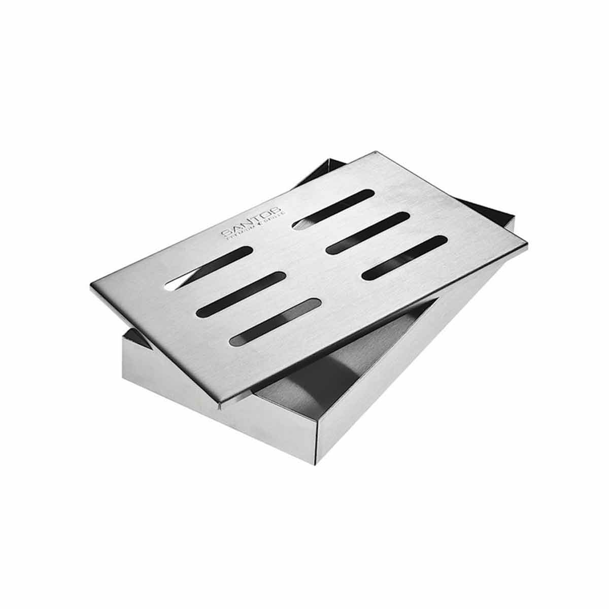 SANTOS Räucherbox Gasgrill, Smoke Box für Elektrogrill Gasgrill, Edelstahl SANTOS Räucherbox Gasgrill, Smoke Box für Elektrogrill Gasgrill, Edelstahl