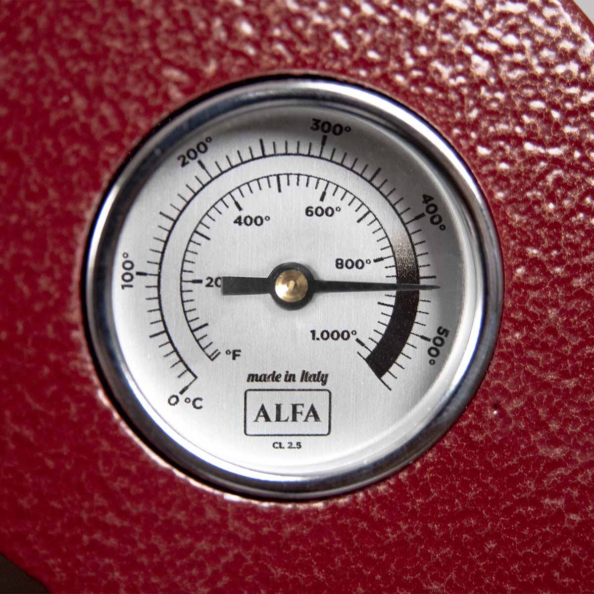 Alfa Pizzaofen Moderno Portable, Gas, Grau Thermometer