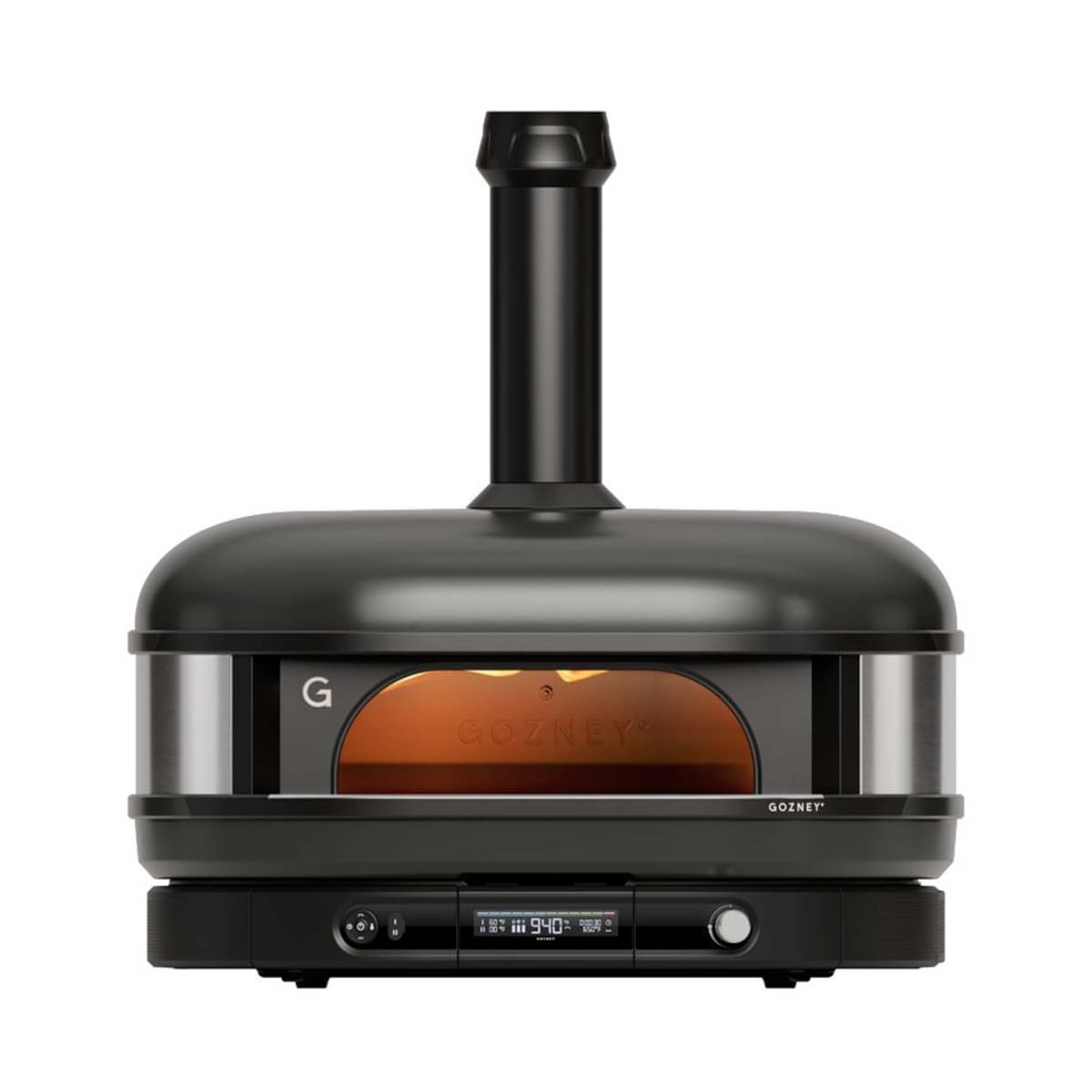 Gozney Pizzaofen Dome Gen 2.0 XL | Black Produktbild weiß mit Flammen