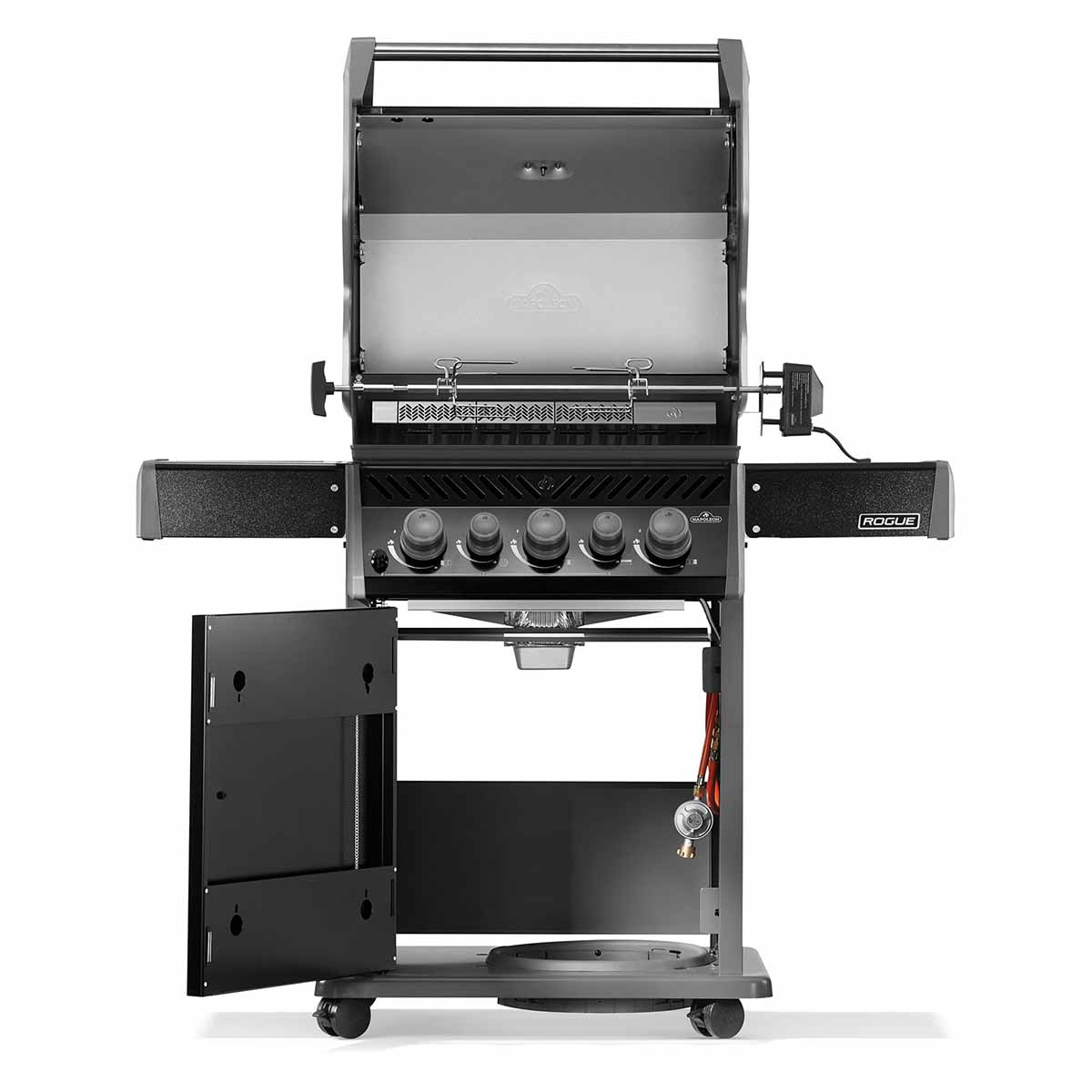 Napoleon Rogue 425 mit Heck- und Seitenbrenner | Schwarz | inkl. Drehspieß | 2025