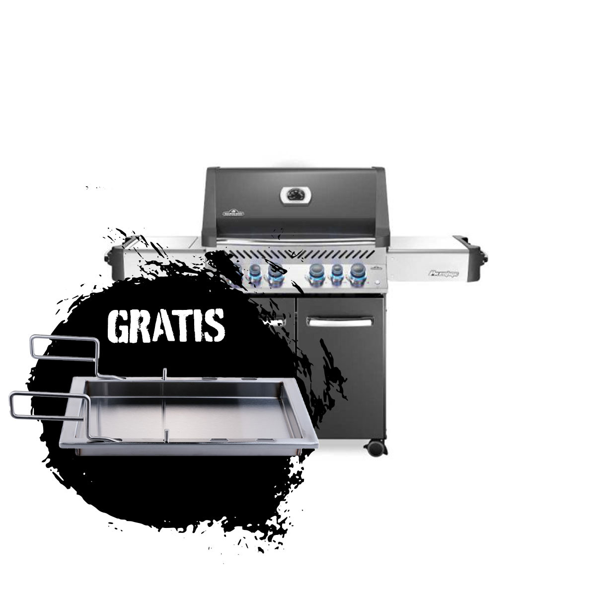 Napoleon Prestige 500 | Charcoal Grau inkl. Einsatzpfanne