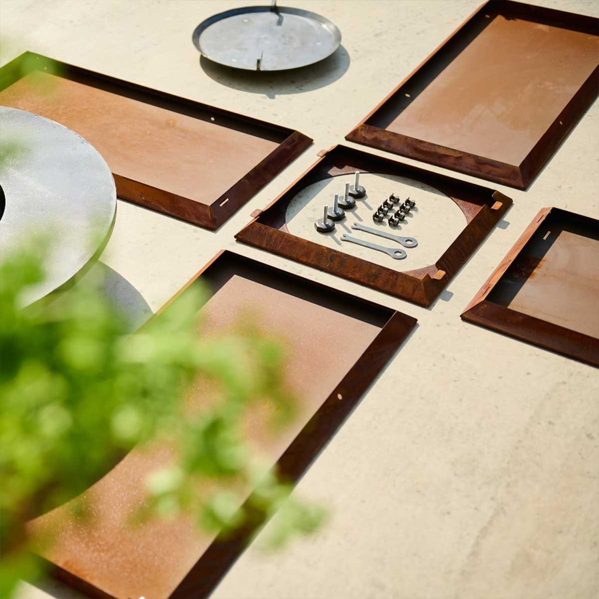 OFYR Feuerplatte 75 Corten Komplettset