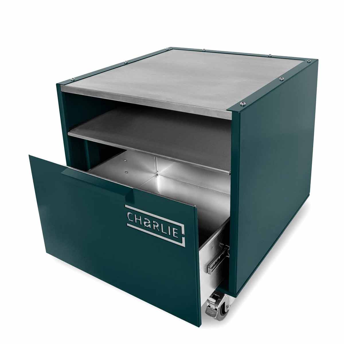 Charlie Oven Unterwagen, geöffnete Schublade