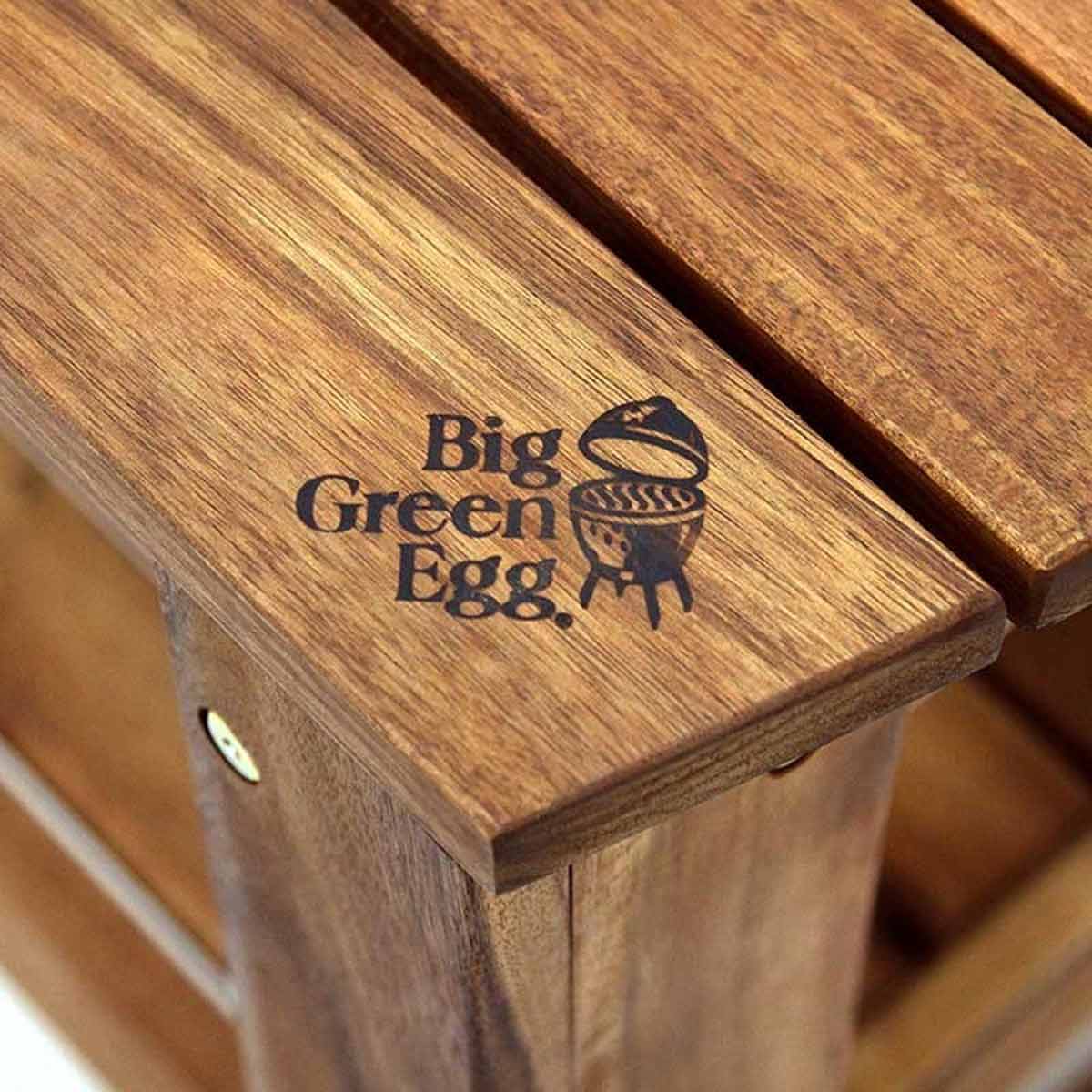 Big Green Egg Holztisch für Large aus Eukalyptusholz, Logo