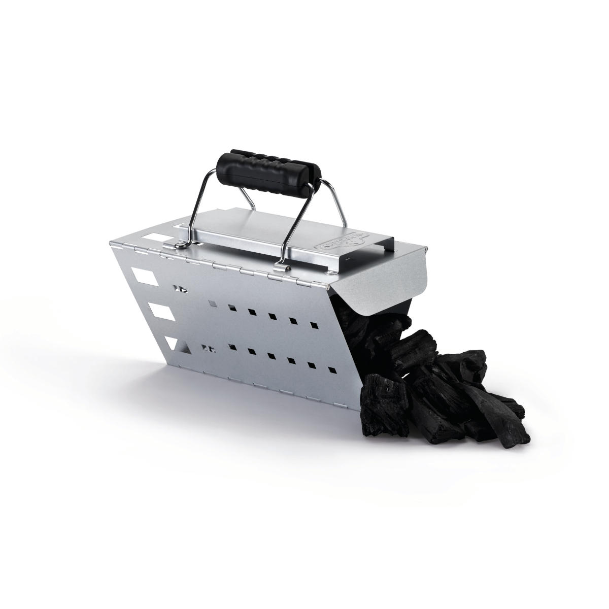 Napoleon Anzündkamin, dreieckig mit Holzkohle gefüllt Napoleon Anzündkamin, dreieckig mit Holzkohle gefüllt