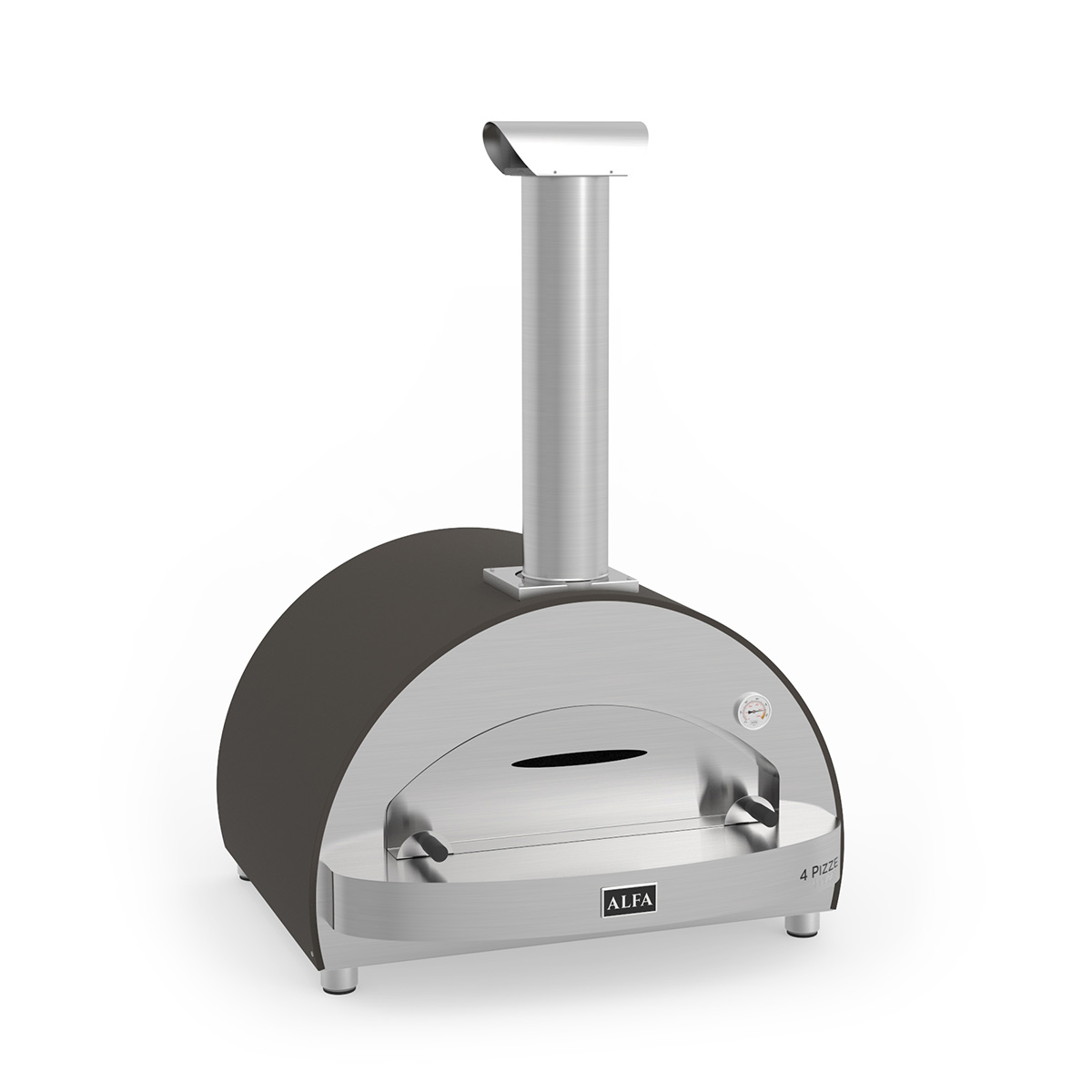 Alfa Forni Pizzaofen Classico | 4 Pizze | ohne Stand | Holz | Diamond-Grau