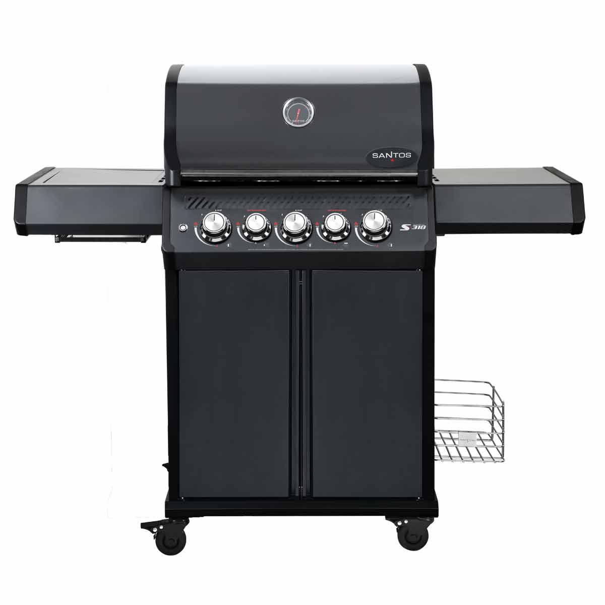 SANTOS S-318 Pro | Seiten- & Heckbrenner | All Black Matt | Ready2Grill Bundle