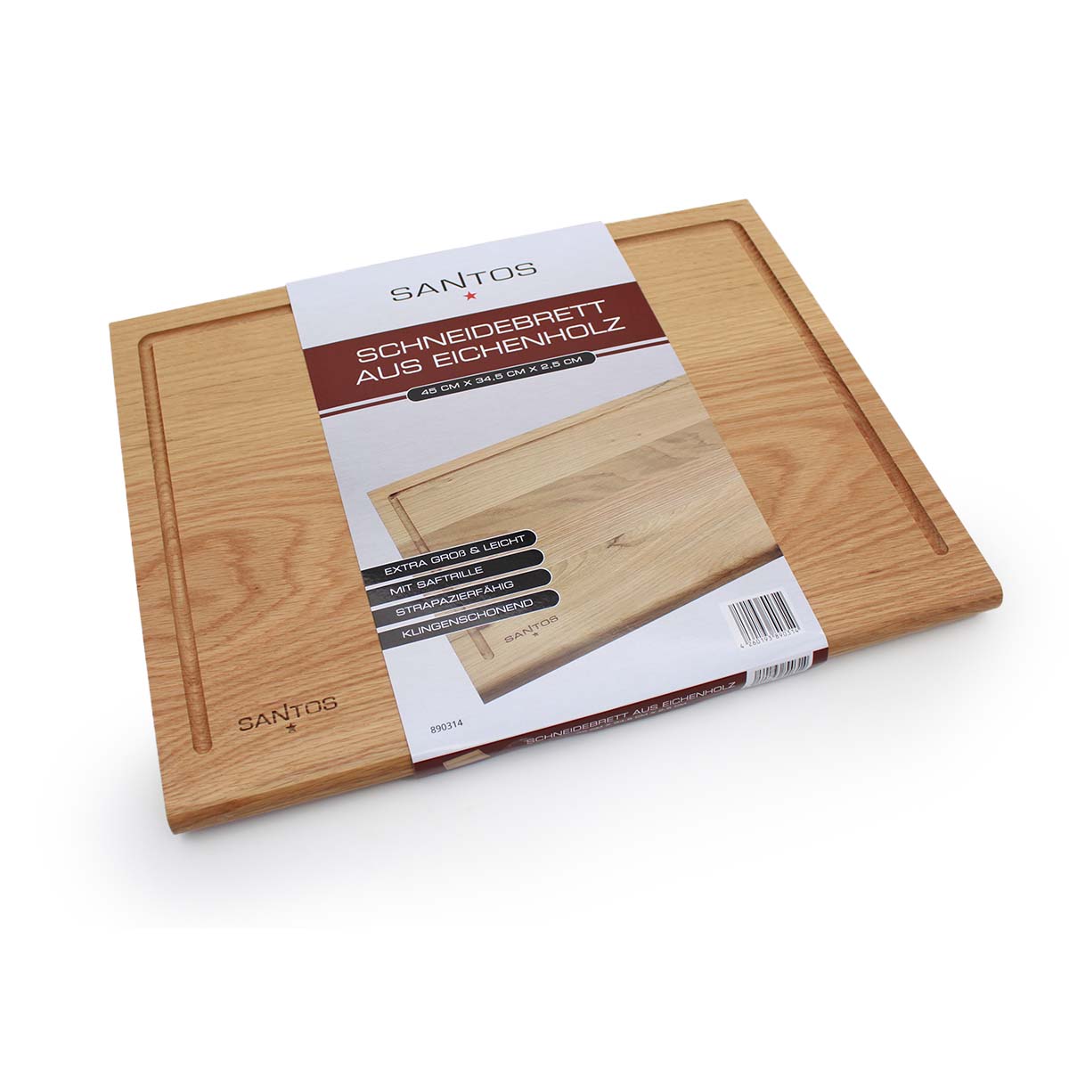 SANTOS Schneidebrett Eiche 45 x 34,5 x 2,5 cm SANTOS Schneidebrett Eiche 45 x 34,5 x 2,5 cm