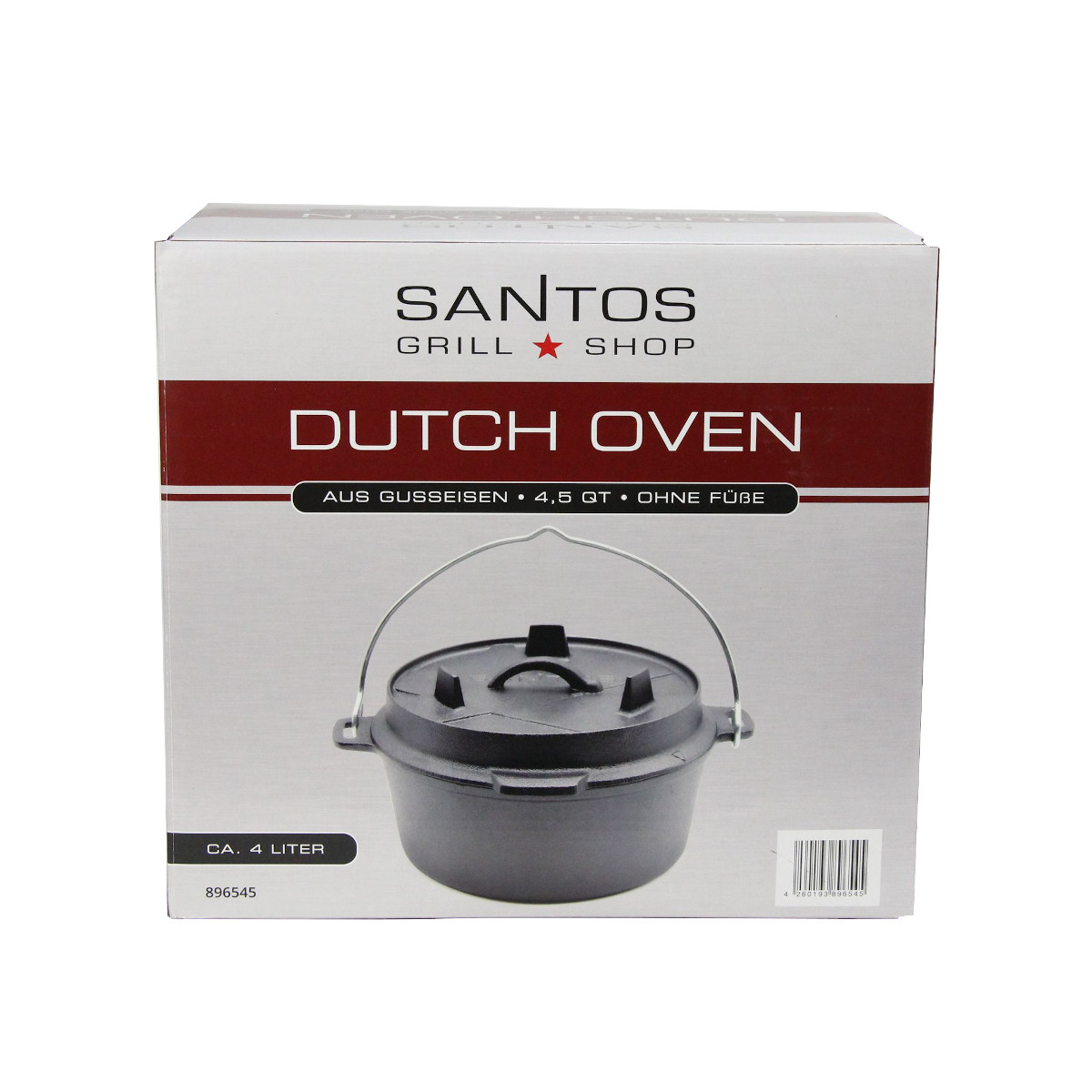 SANTOS Dutch Oven 4,5qt ohne Füße