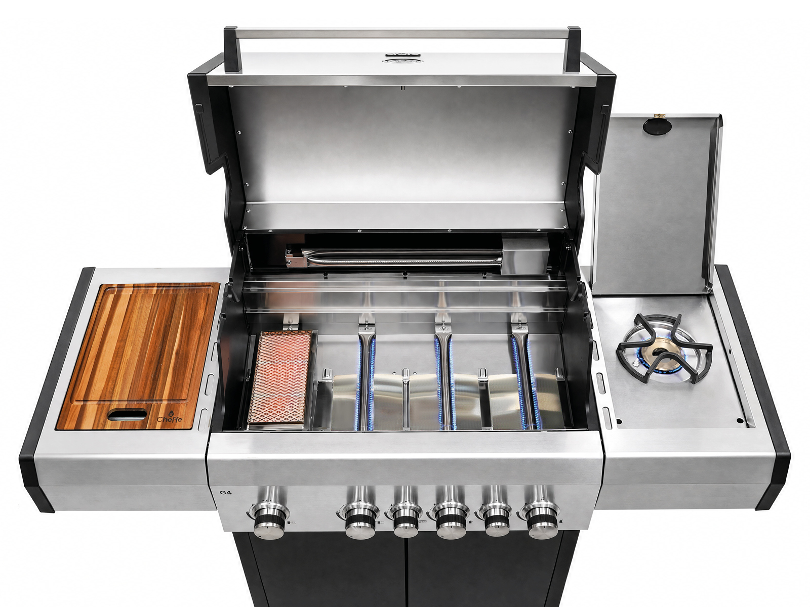 Cheffe G4 Gasgrilll 4-Brenner | Edelstahl | inkl. Abdeckhaube