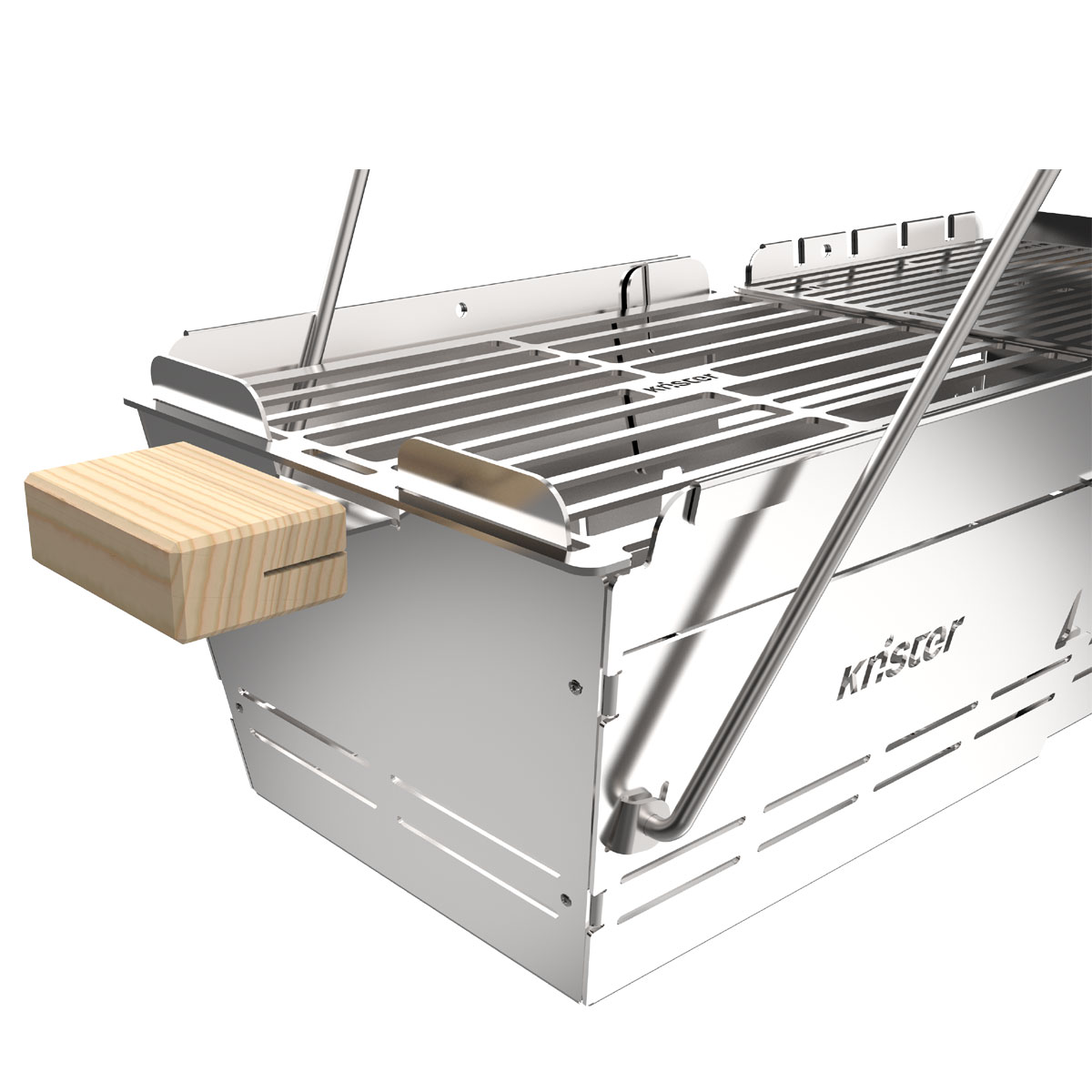 Knister Grill Premium – tragbarer Holzkohlegrill aus Edelstahl Knister Grill Premium – tragbarer Holzkohlegrill aus Edelstahl