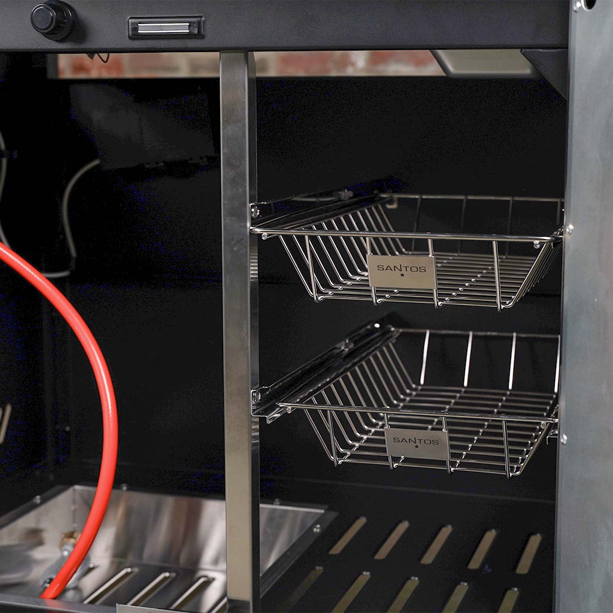 SANTOS S-418 Pro Schwarz, ausziehbare Edelstahl Gitterkörbe