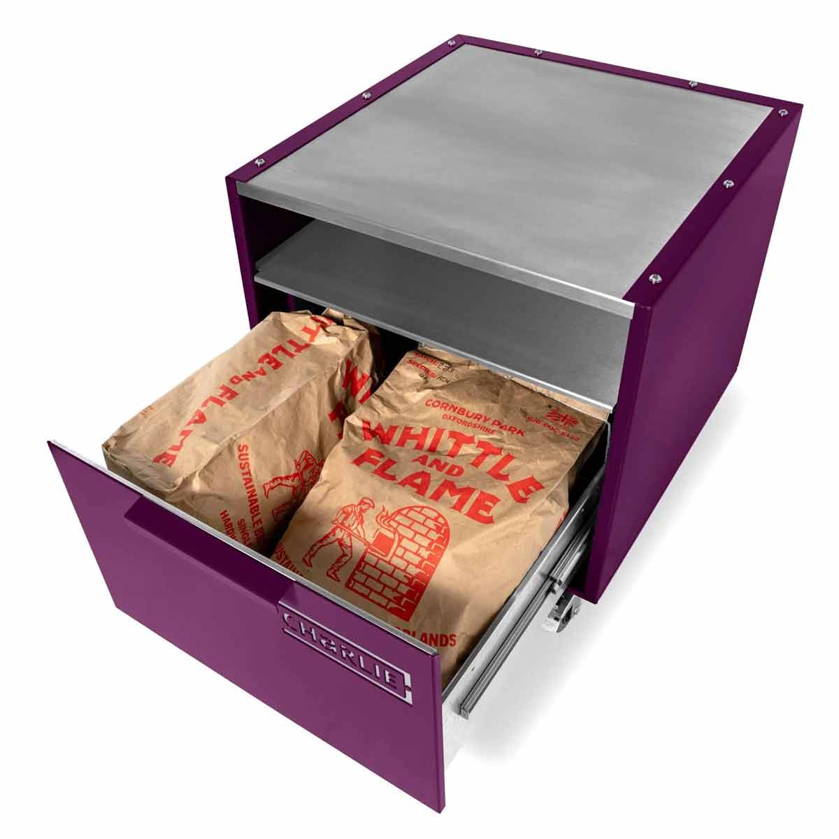 Charlie Oven Unterwagen, mit Holzkohle befüllte Schublade