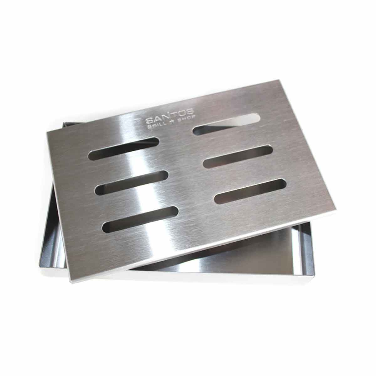 SANTOS Räucherbox Gasgrill, Smoke Box für Elektrogrill Gasgrill, Edelstahl SANTOS Räucherbox Gasgrill, Smoke Box für Elektrogrill Gasgrill, Edelstahl
