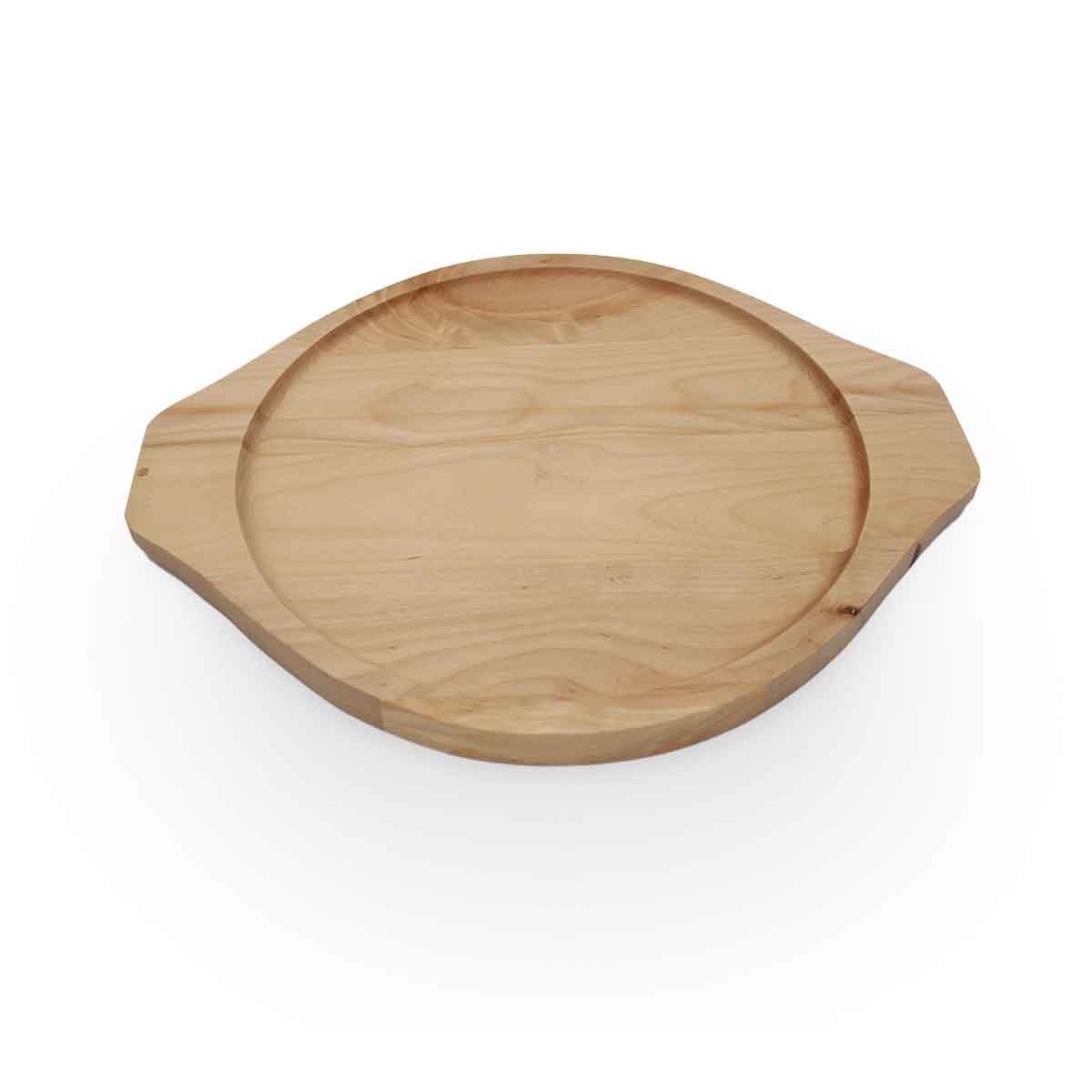 SANTOS Wedge Pan mit Holz-Serviertablett Ø 21,5 x 3 cm, Gusseisen, Holzbrett