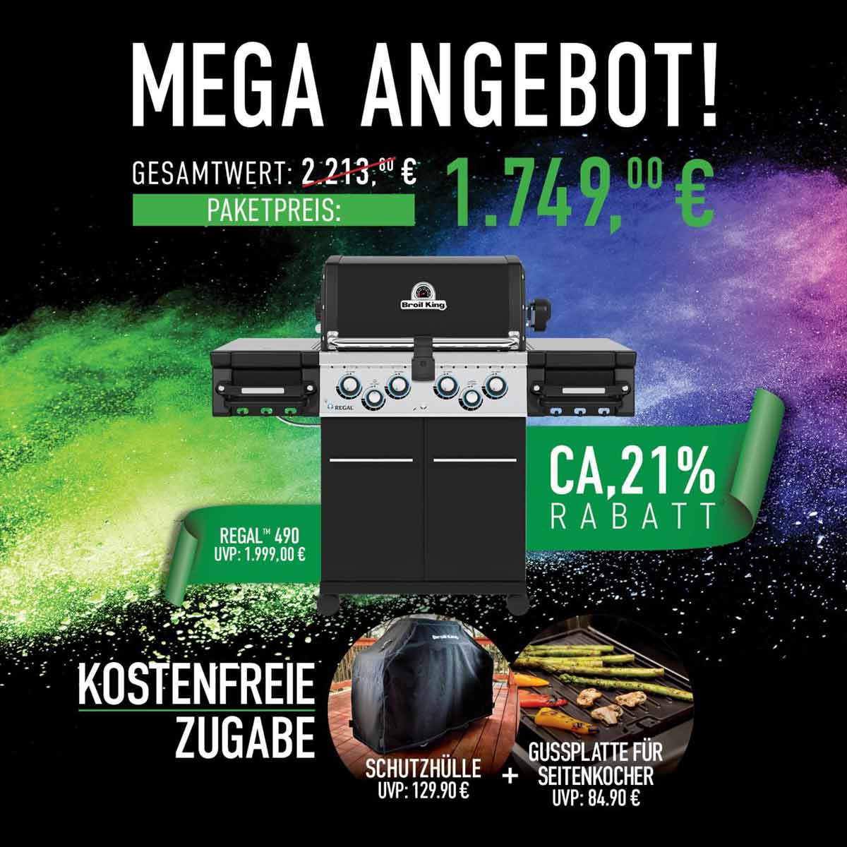 Broil King Regal 490 | Promo Aktion | inkl. Drehspieß, Abdeckhaube, & Gussplatte