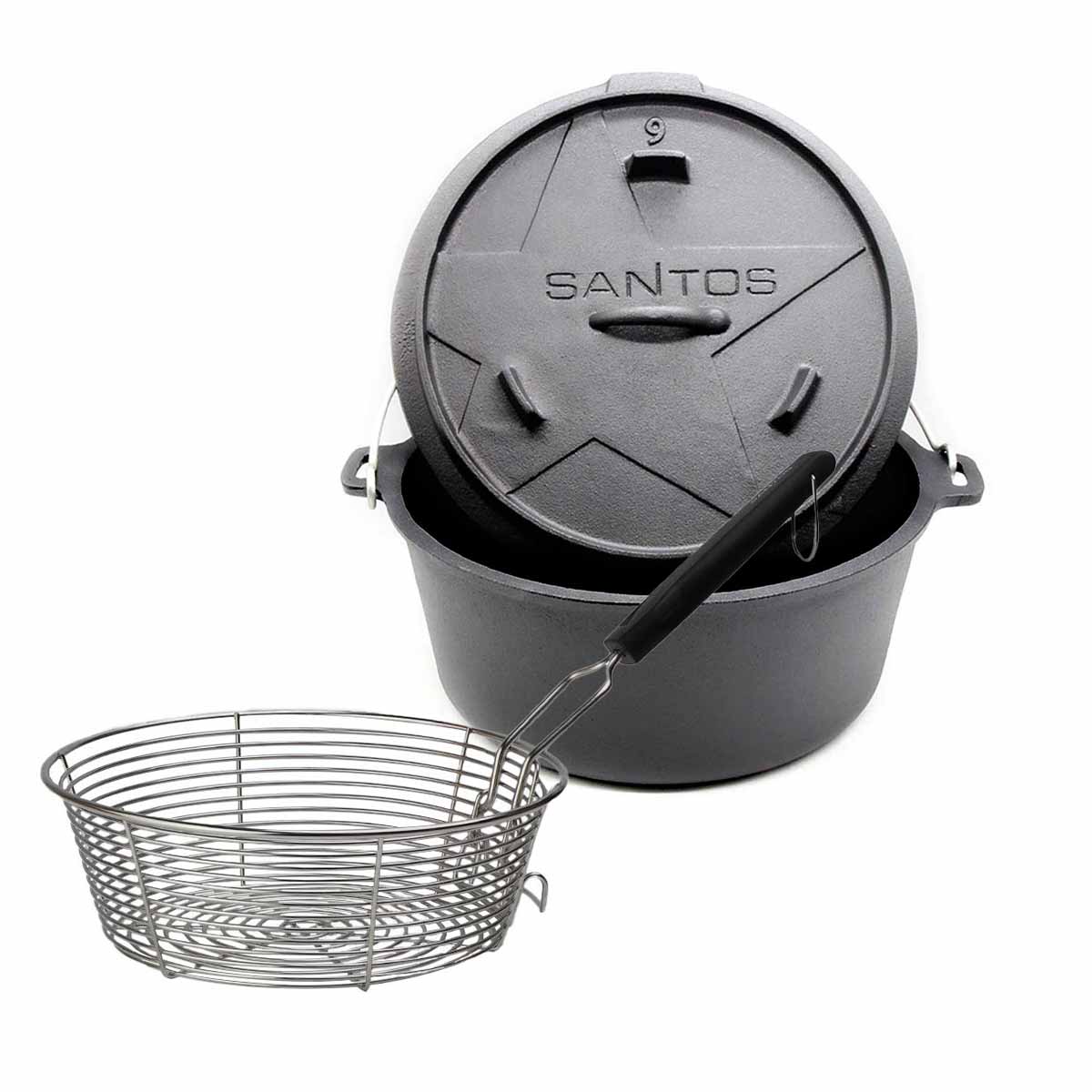 SANTOS Dutch Oven 9qt ohne Füsse mit Frittierkorb