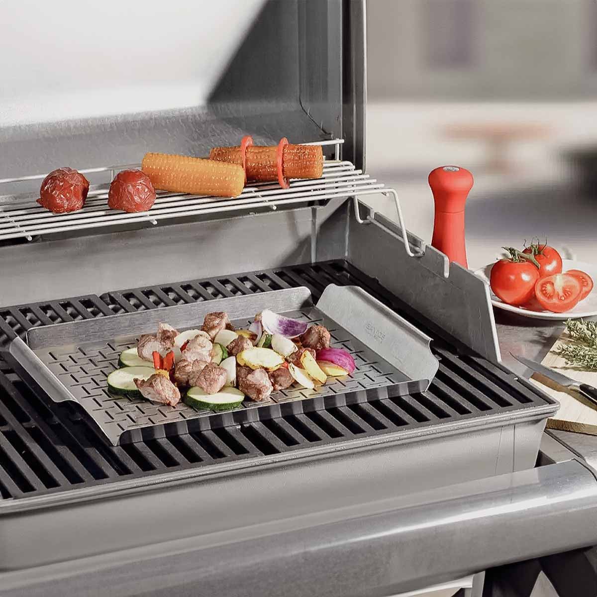 Santos Edelstahl Grillschale mit Griffen Santos Edelstahl Grillschale mit Griffen