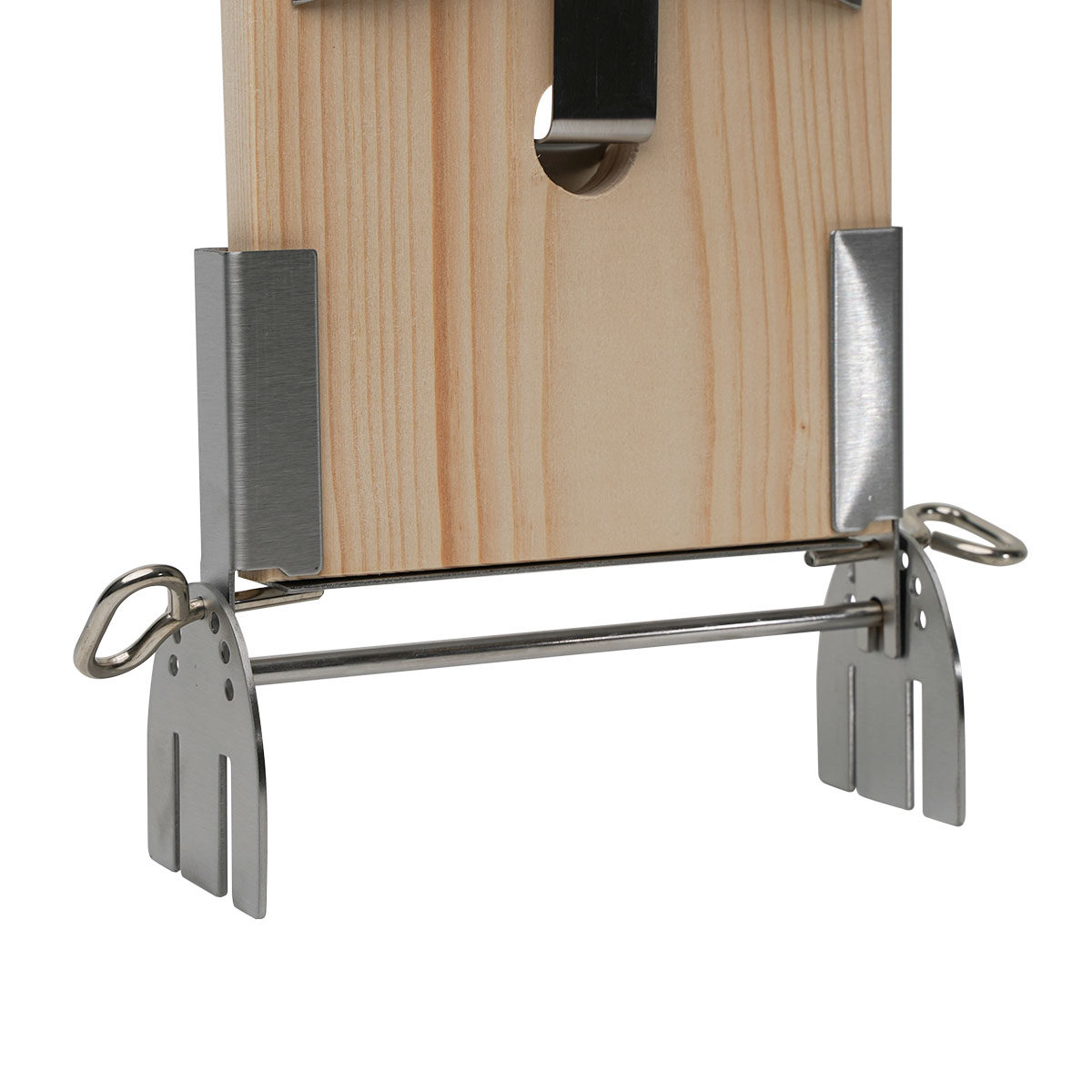 SANTOS Flammlachshalter aus Edelstahl inkl. Flammlachsbrett aus Zedernholz SANTOS Flammlachshalter aus Edelstahl inkl. Flammlachsbrett aus Zedernholz