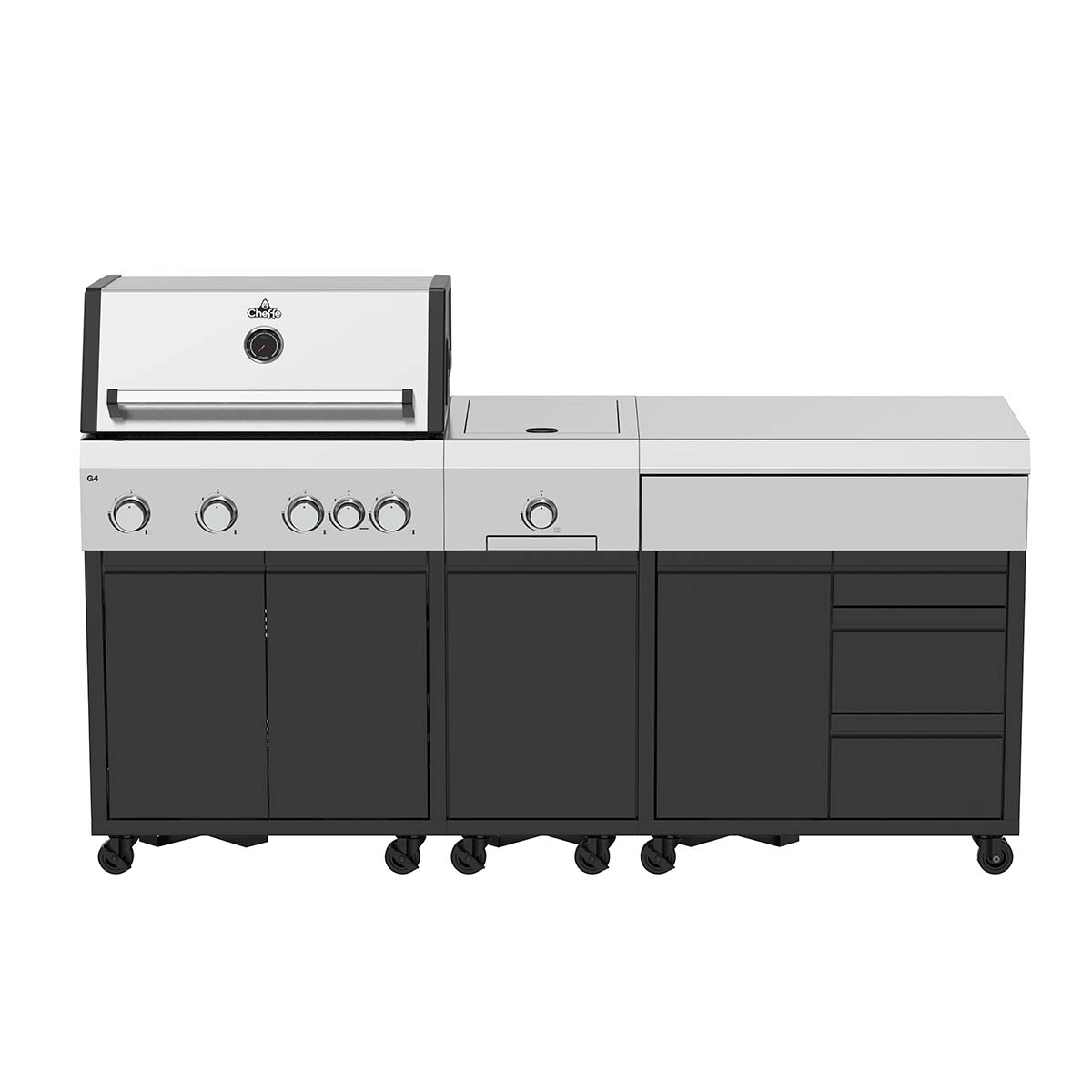Cheffe G4 Modular-Grill XL200 – Base + M80 Storage + M40 Sizzle