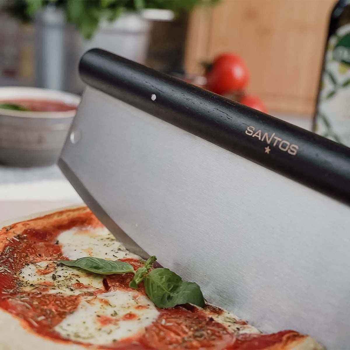 SANTOS Pizza Wiegemesser, Edelstahl, 35 cm SANTOS Pizza Wiegemesser, Edelstahl, 35 cm
