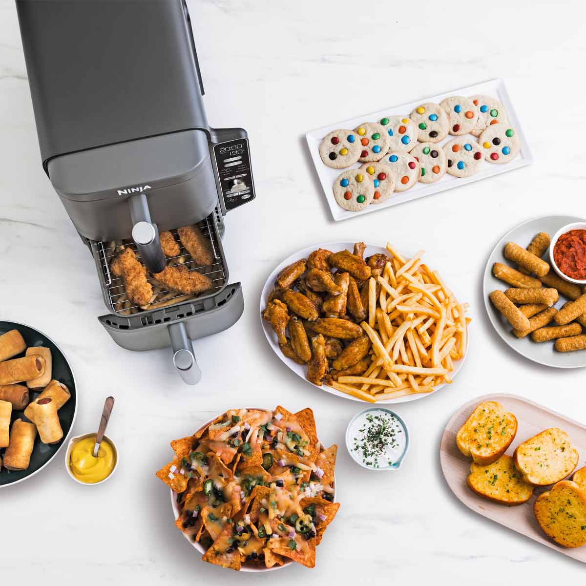 Ninja Double Stack XL 2‑Ebenen Heißluftfritteuse 9,5 Liter in Grau
