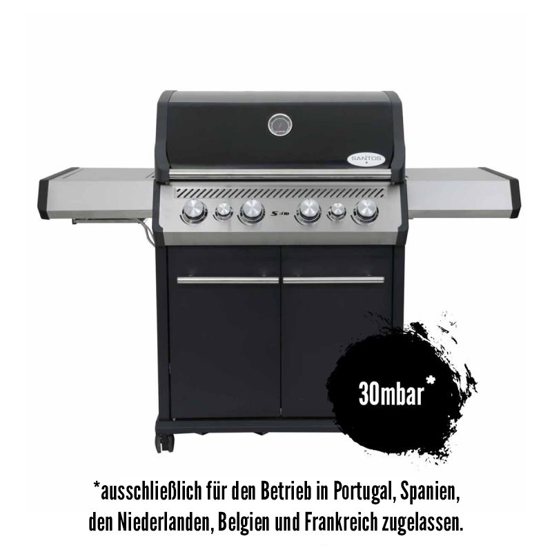 SANTOS S-418 mit | 30 mbar für PT | ES | NL | BE | FR | Schwarz SANTOS S-418 mit | 30 mbar für PT | ES | NL | BE | FR | Schwarz