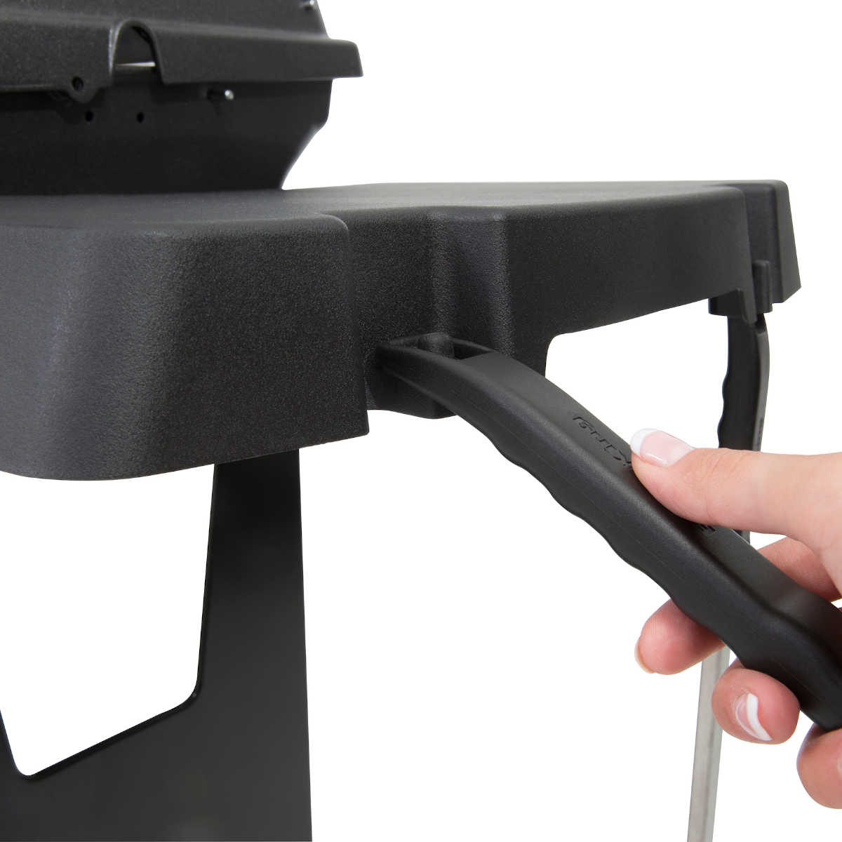 Broil King Gem 310, Schwarz Seitenablage mit Besteckhaken