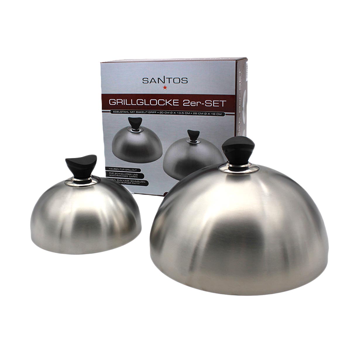 SANTOS Grillglocke Edelstahl 2er Set