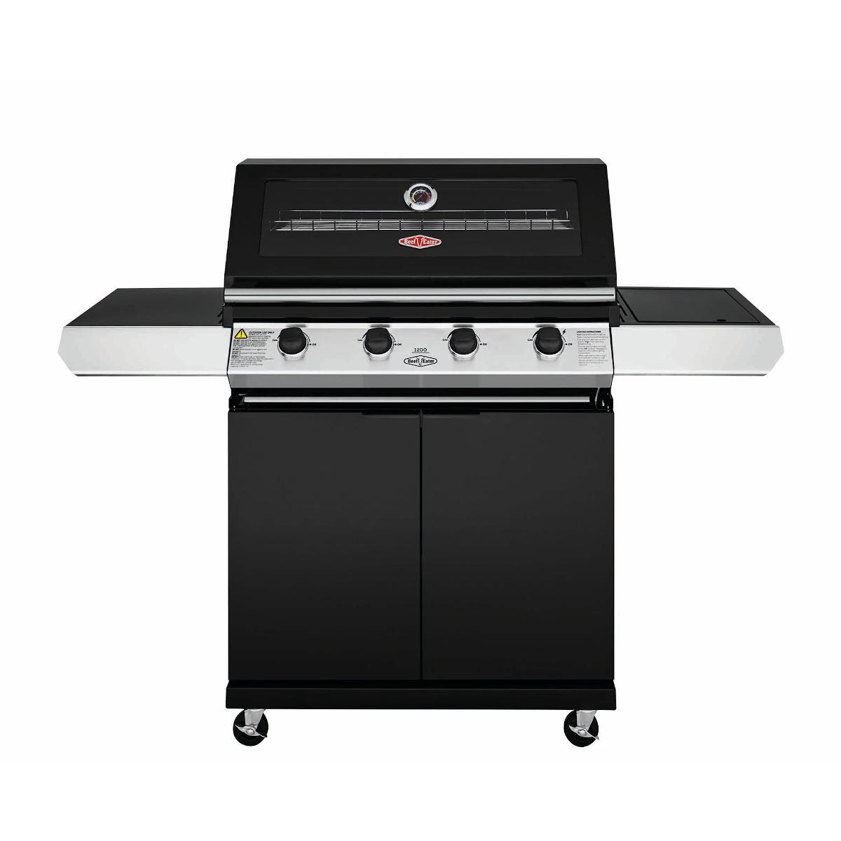 BeefEater 1200E Serie 4 Brenner Grillwagen inkl. Seitenbrenner, Schwarz