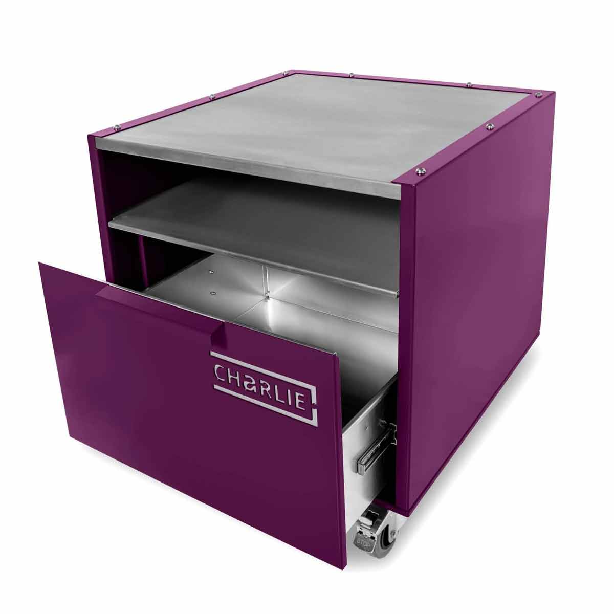 Charlie Oven Unterwagen, geöffnete Schublade