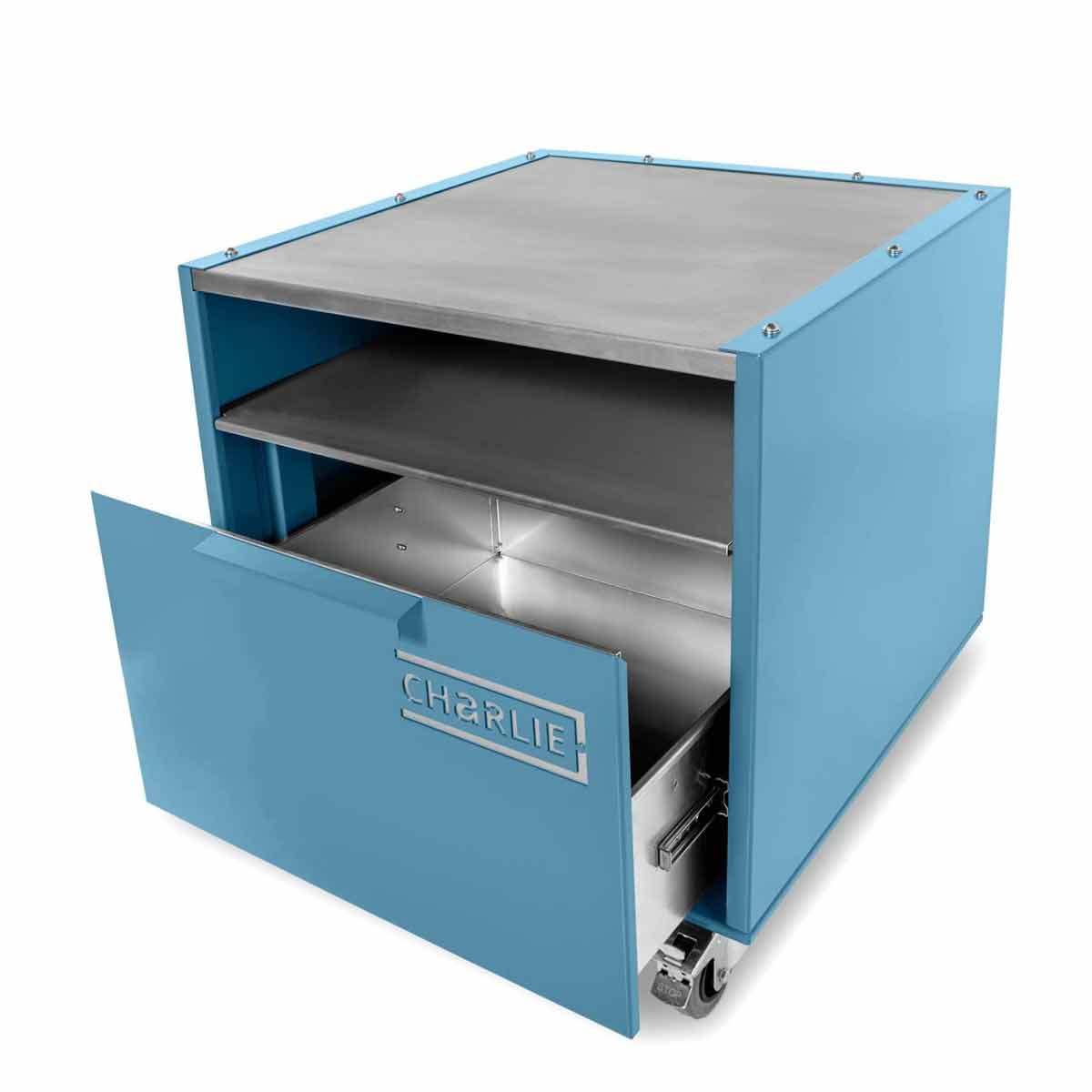 Charlie Oven Unterwagen, geöffnete Schublade