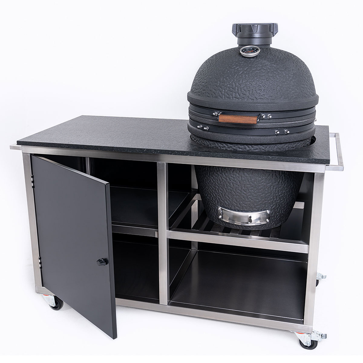 INDRAdesign Blackline Küchenmodul für Keramikgrill Ø 60 cm, schwarz