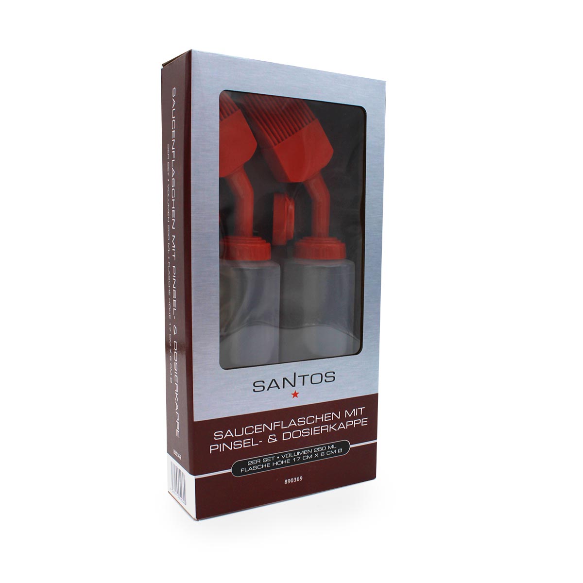 SANTOS Saucenflaschen mit Pinsel- & Dosierkappe, 2er Set