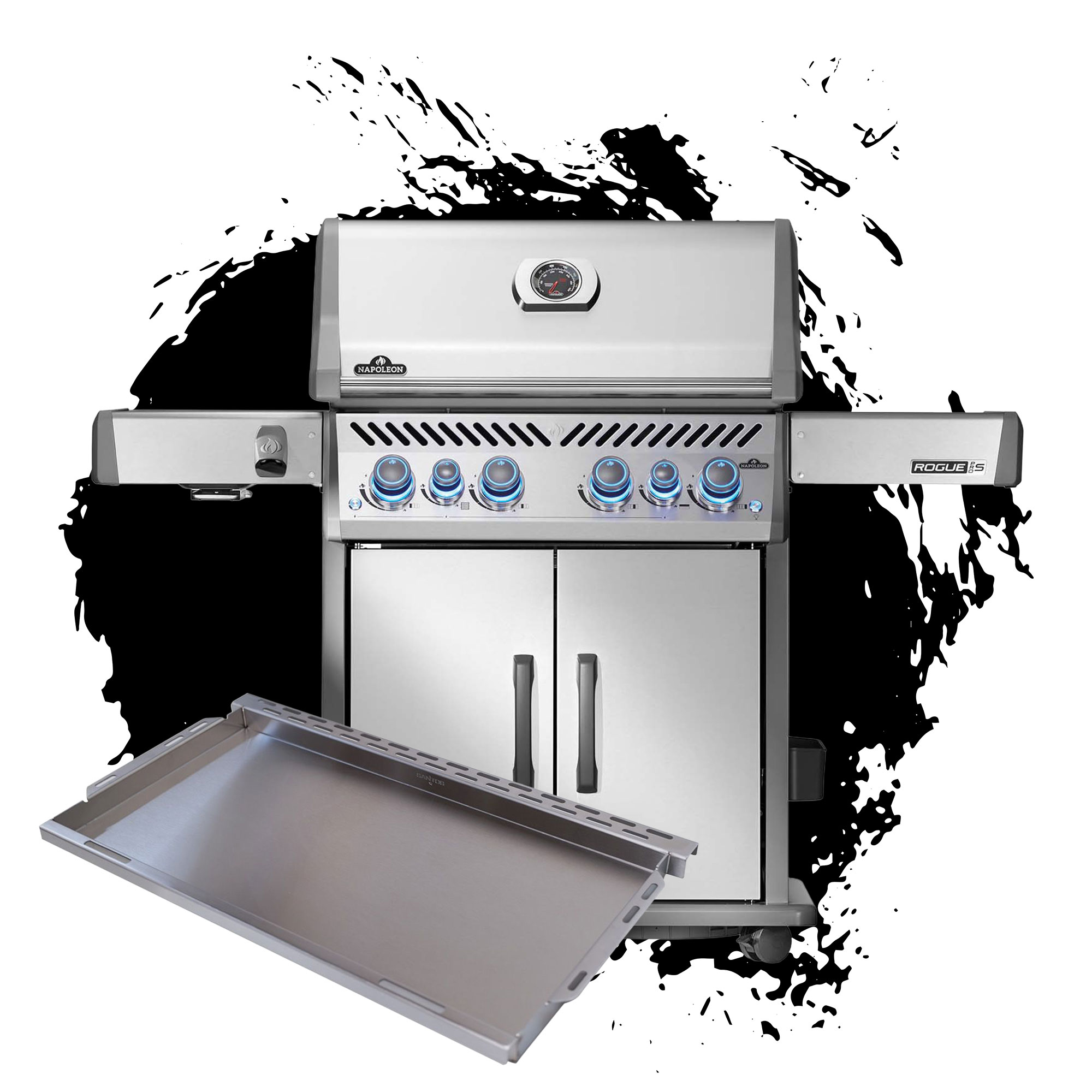 Napoleon Rogue PRO-S 525 mit Edelstahl Rosten | Edelstahl | 2025 inkl. SANTOS XXL Plancha