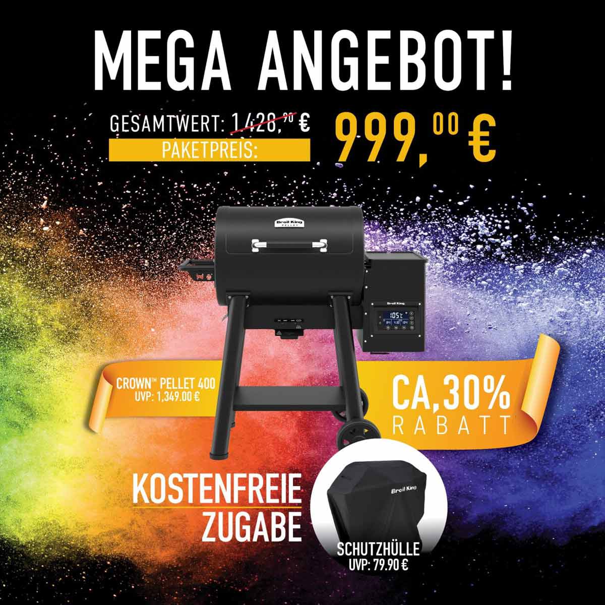 Broil King Crown Pellet 400 | Promo Aktion | inkl. Abdeckhaube